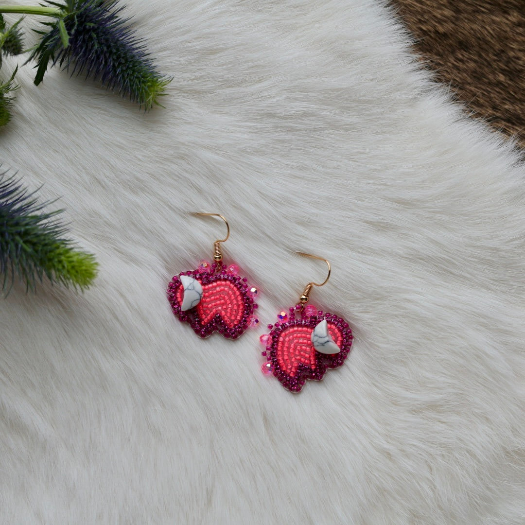 Mercedes G. Mini Bison Beaded Earrings
