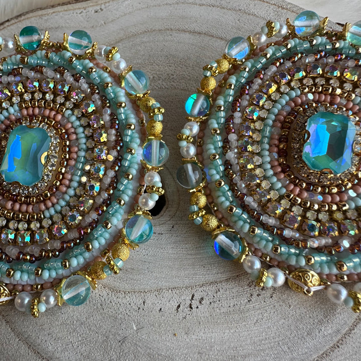 Kristina Cardinal XL Turquoise Statement Earrings