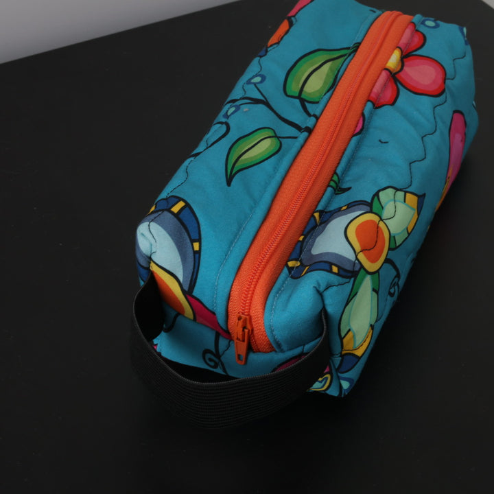 Phoenyx Designs Teal Floral Cosmetic Bags