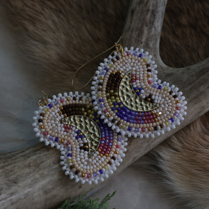 Keegan W. Crescent Moon Beaded Earrings