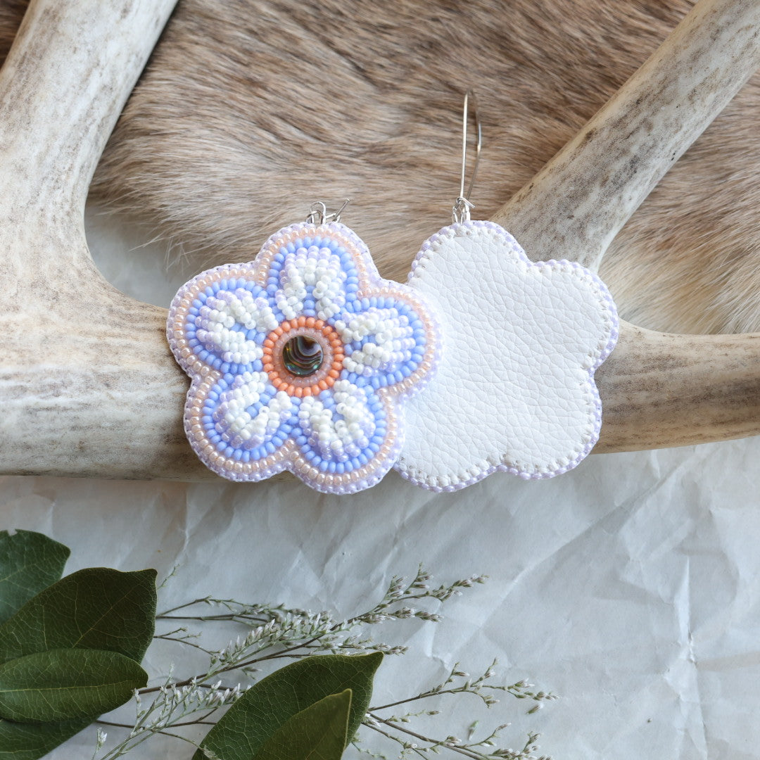 Keegan W. Raised Beaded Floral Earrings