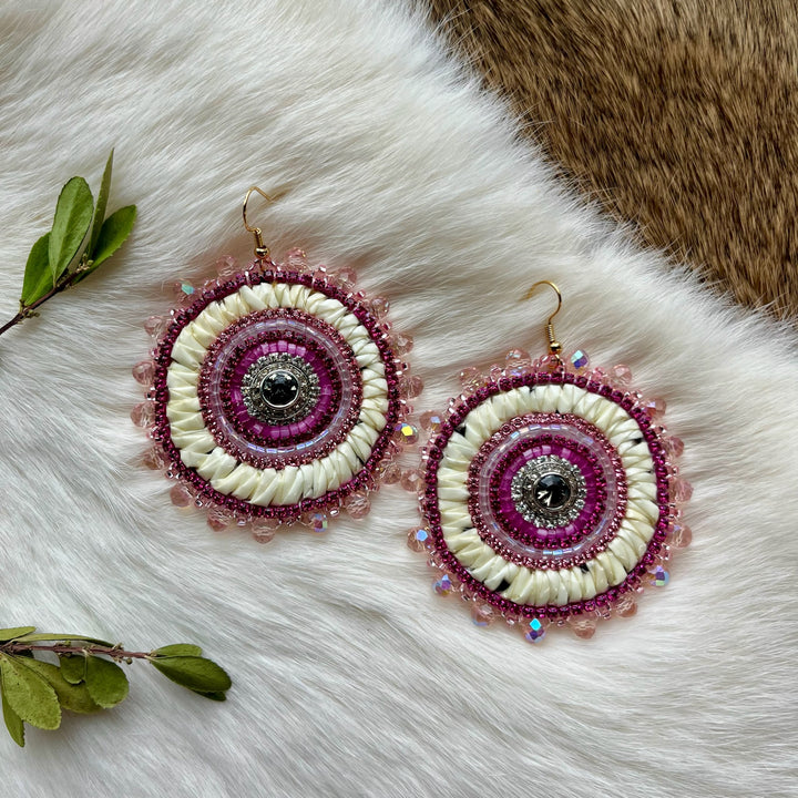 Mercedes G. Ermine Quilled Convertible Earrings