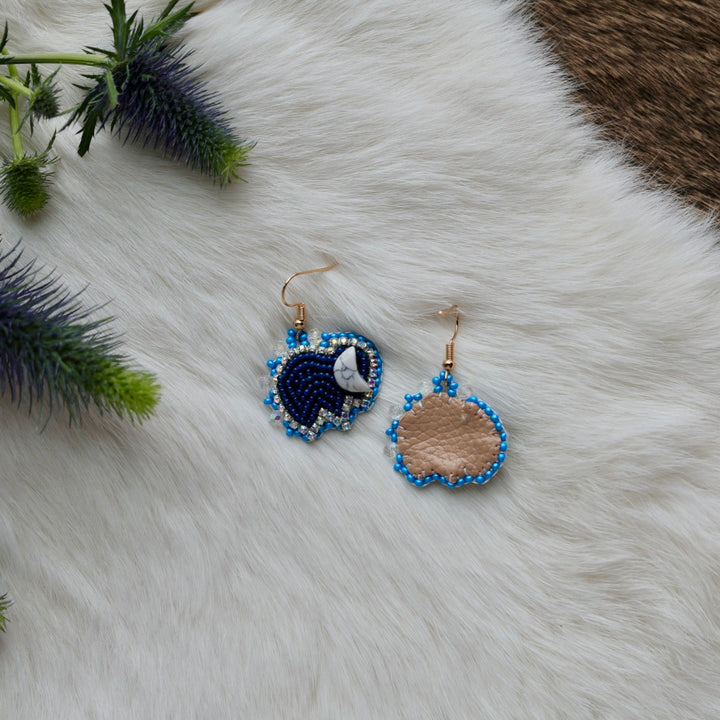 Mercedes G. Mini Bison Beaded Earrings