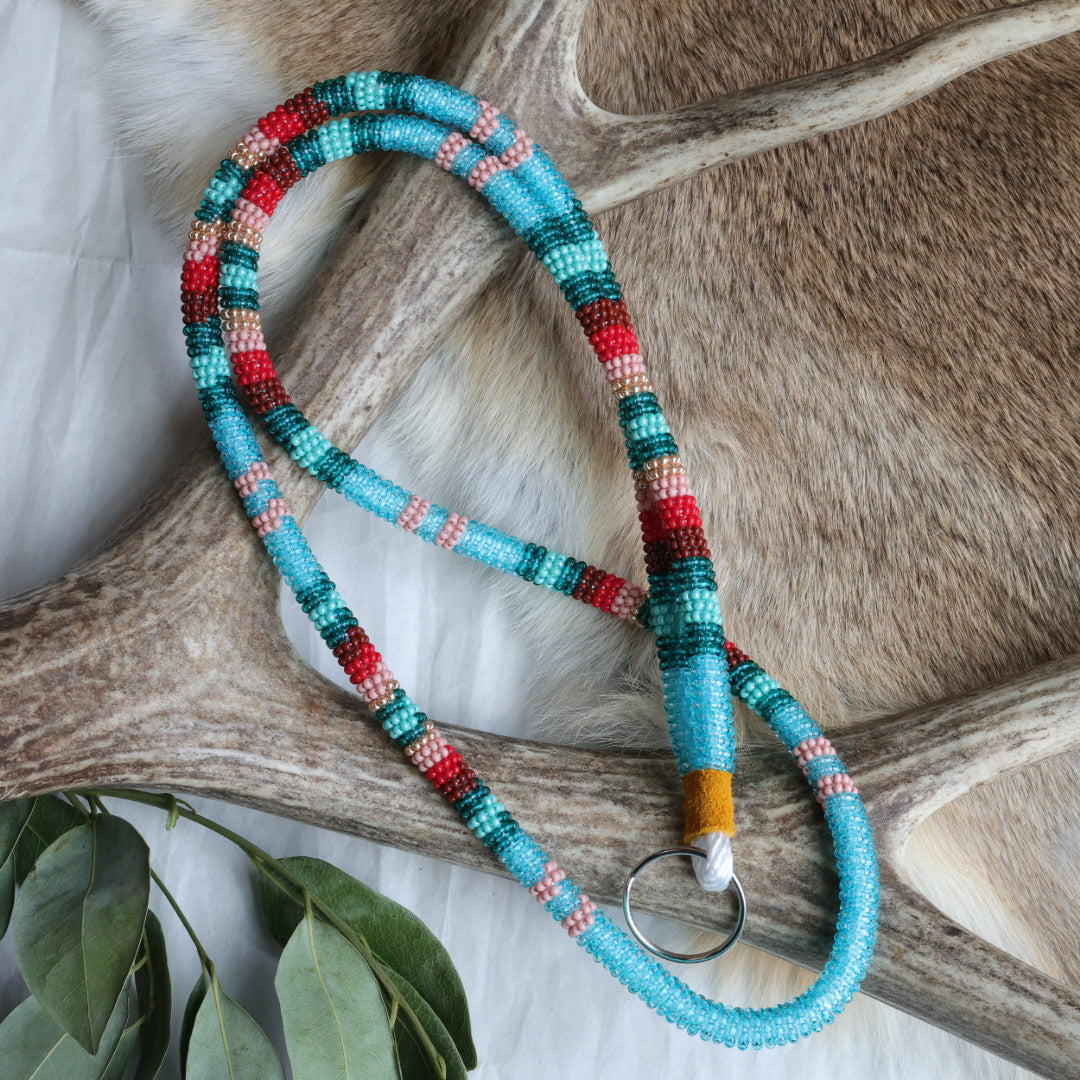 Keegan W. Striped Beaded Neck Lanyard