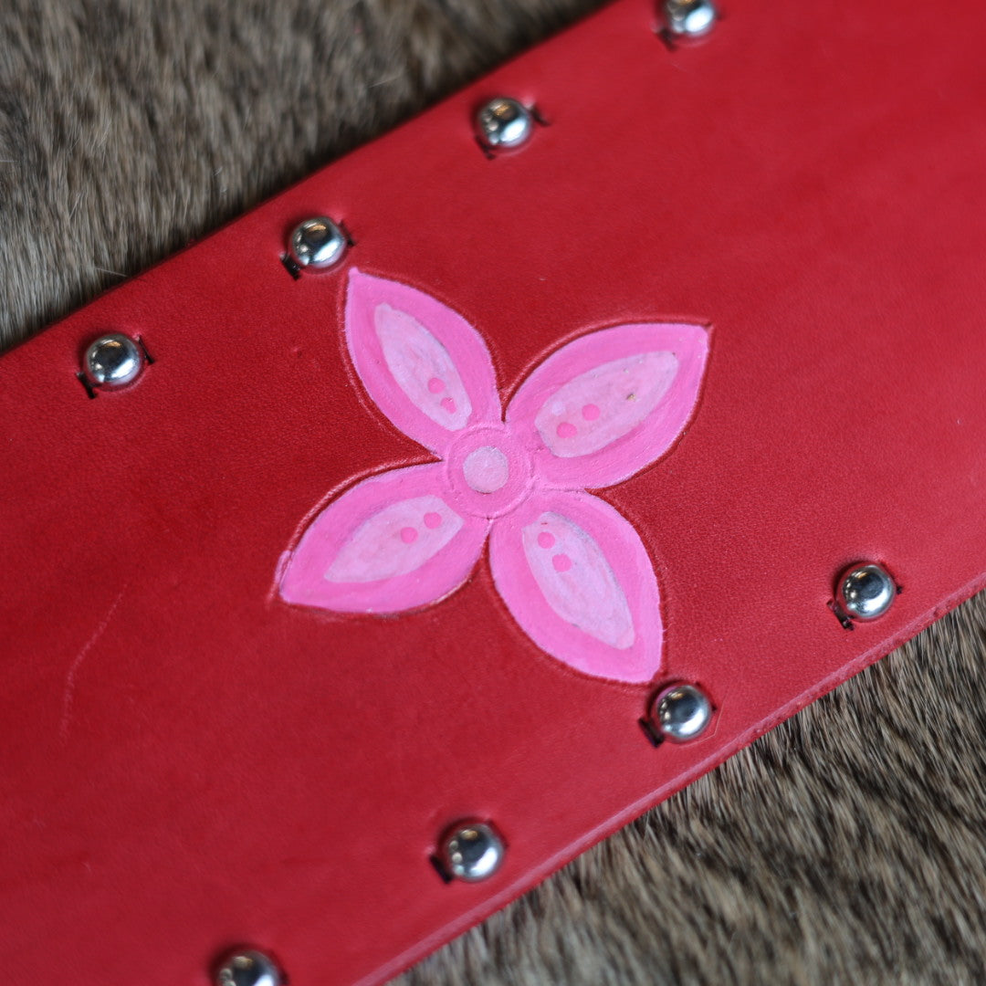 Iskotew Pahkekin 35" Floral Painted Leather Belt