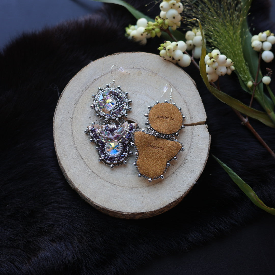 Ironstar Co. Geo Crystal Hook Beaded Earrings