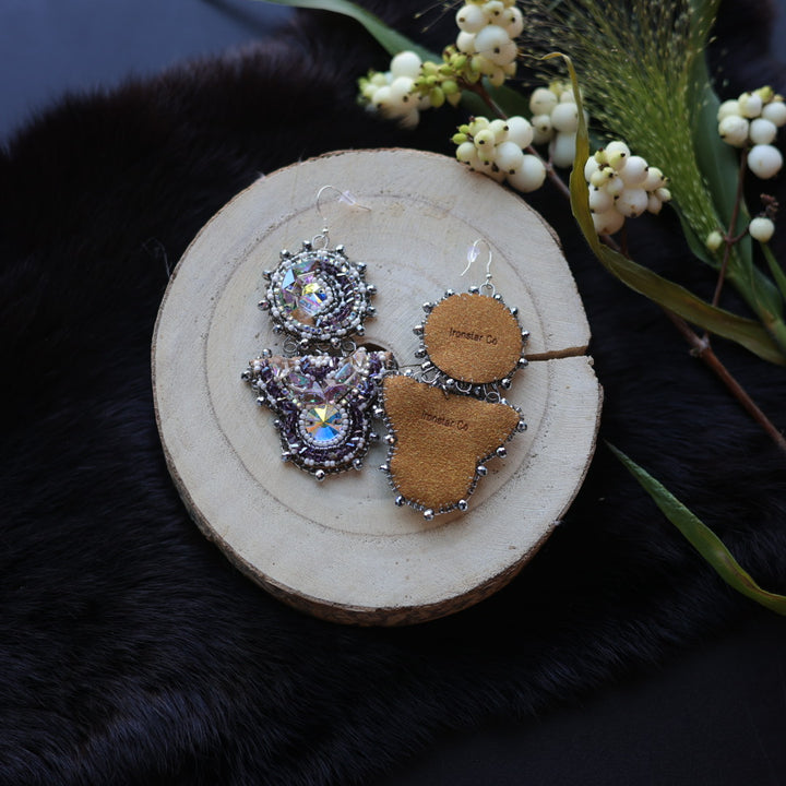 Ironstar Co. Geo Crystal Hook Beaded Earrings