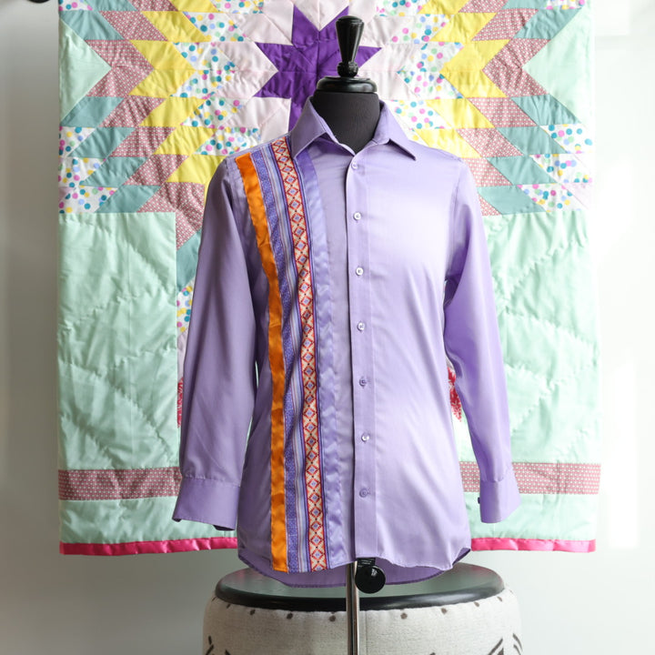 Phoenyx Designs Purple Geometric Ribbon Shirt