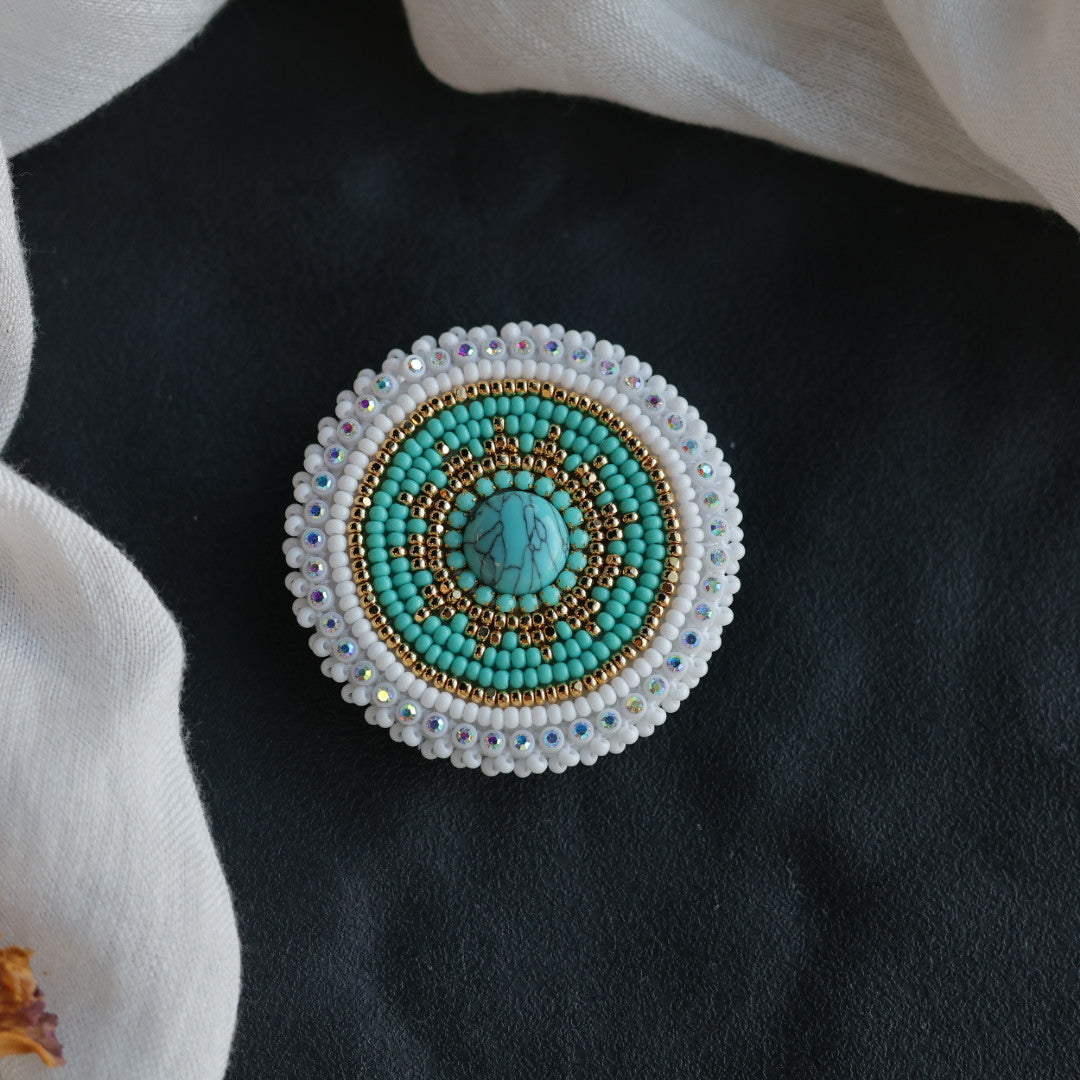 Beth Rose Designs Turquoise & Gold Popsocket