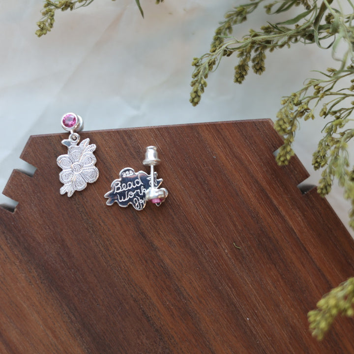 Medicine Bear Arts Kookums Beadwork Gemstone Earrings