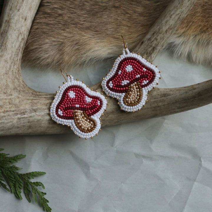 Keegan W. Mushroom Beaded Earrings