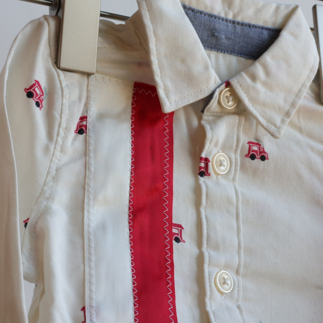 Vi's CREE-ations Trains Infant Ribbon Onesie