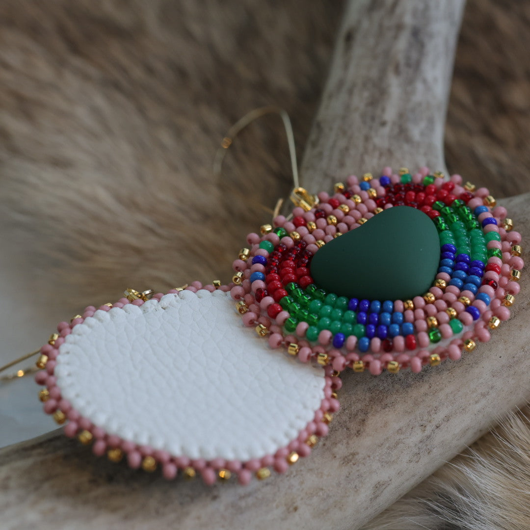 Keegan W. Beaded Heart Earrings