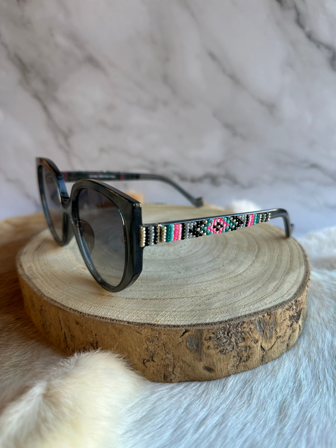 Rebelina Oversized Beaded Sunglasses