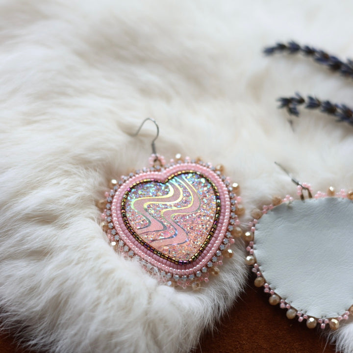 Faye's Beadiful Creations Monochrome Beaded Hearts
