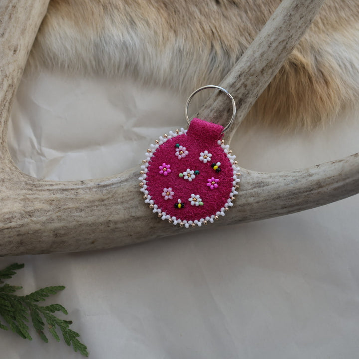 Keegan W. Quill Floral Hide Keychain