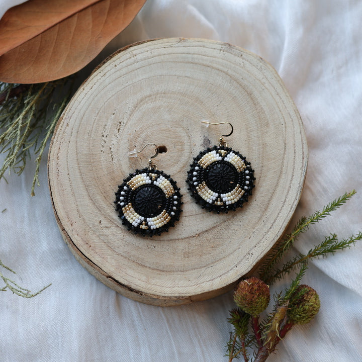 Boreal Forest Beads Beaded Round Earrings