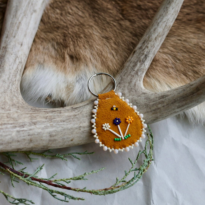 Keegan W. Quill Floral Hide Keychain