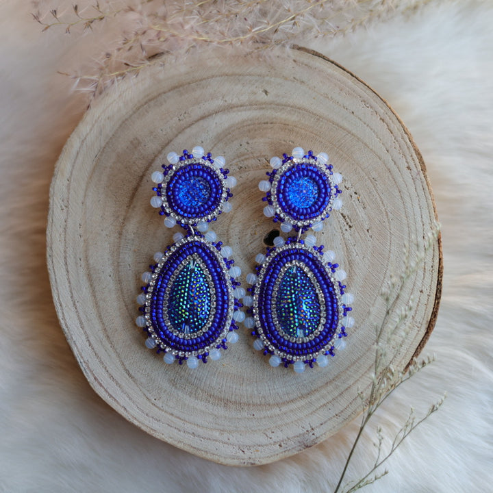 Sophie's Creations Royal Blue Beaded Tiered Earrings
