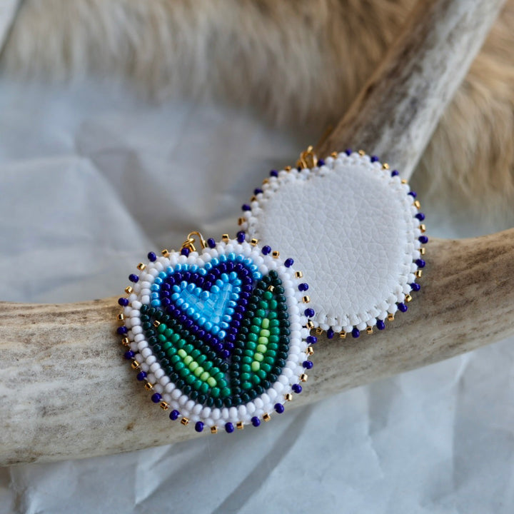 Keegan W. Blooming Heart Beaded Earrings