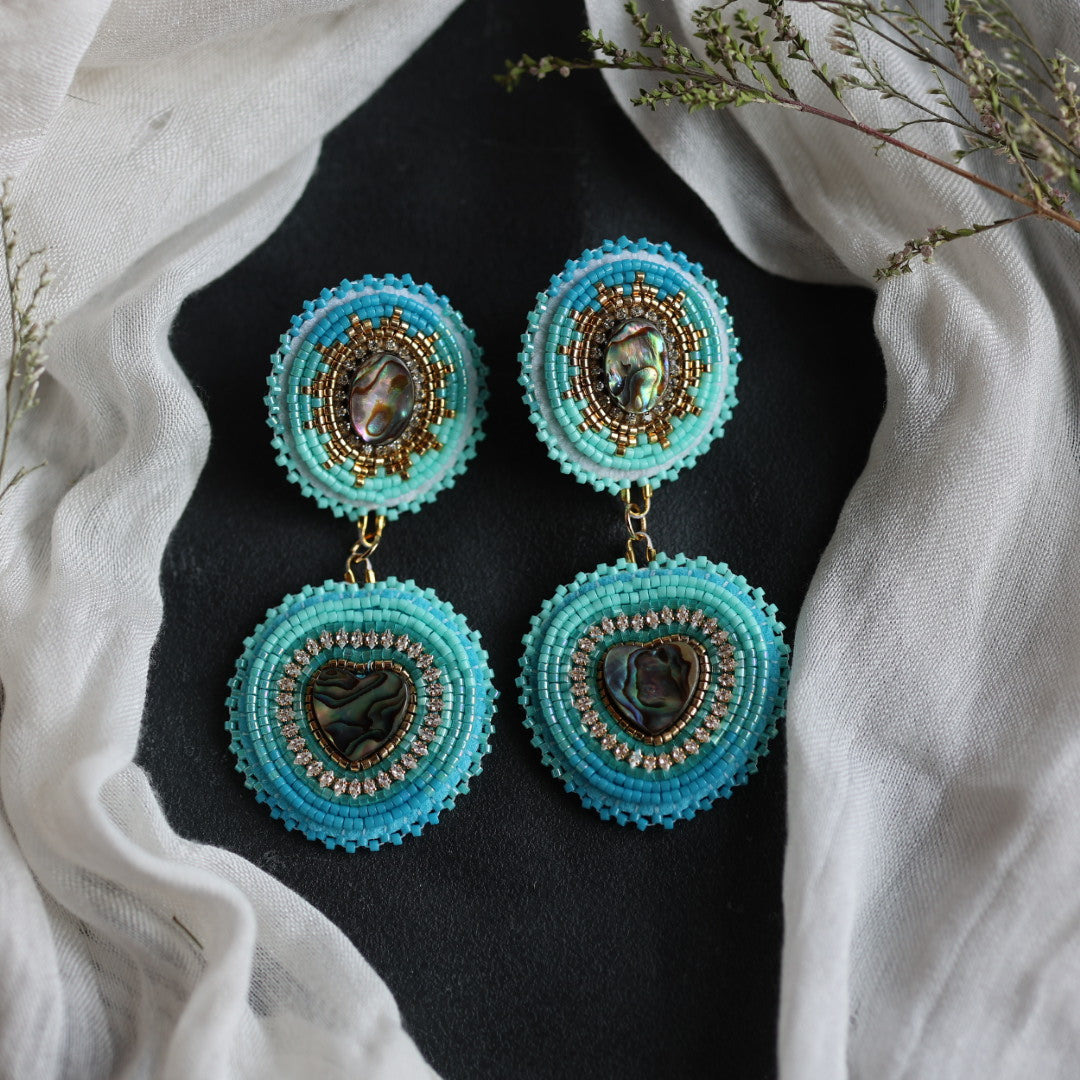 Beth Rose Designs Abalone Tiered Beaded Earrings