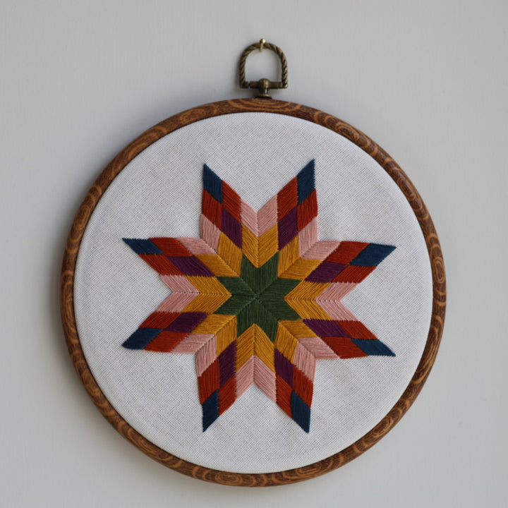 Janene A. Autumnal Lone Star Quilt Embroidery Hoops