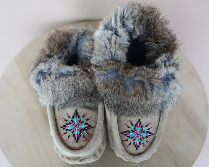 Ironstar Co. Brown Moccasins With Snowflake Detail