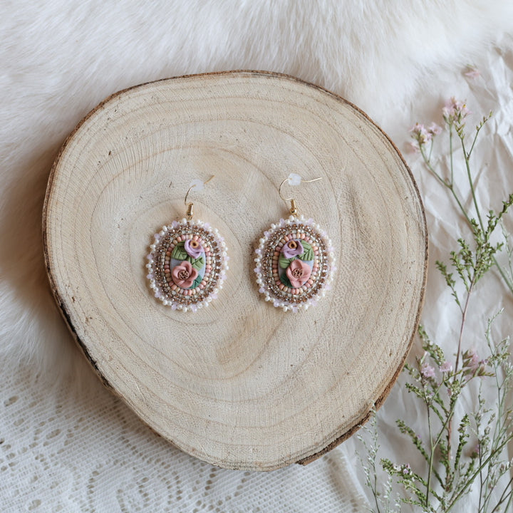 Prairie Moon Vintage Inspired Clay Beaded Earrings
