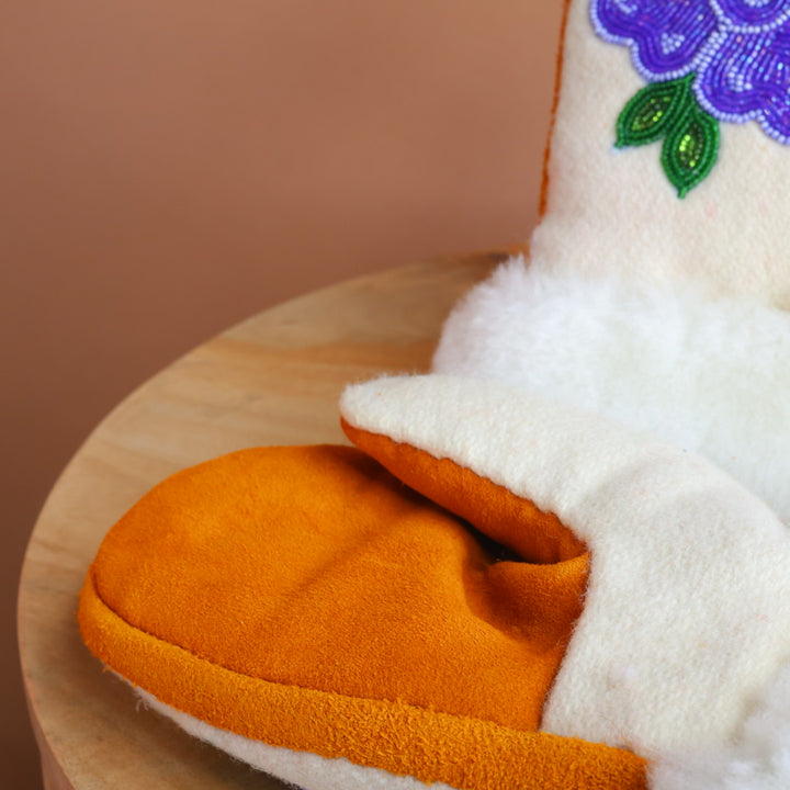 Emily J. Canvas & Sheep Shearling Moose Hide Mittens