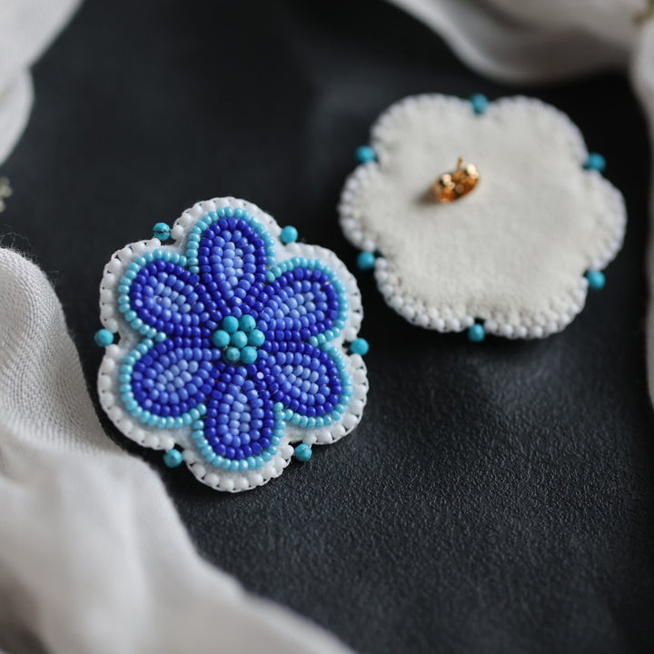 Beth Rose Designs 6 Petal Floral Beaded Earrings