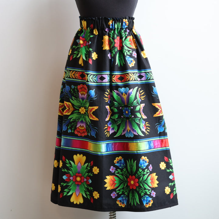 Phoenyx Designs Black & Rainbow Floral Ribbon Skirt