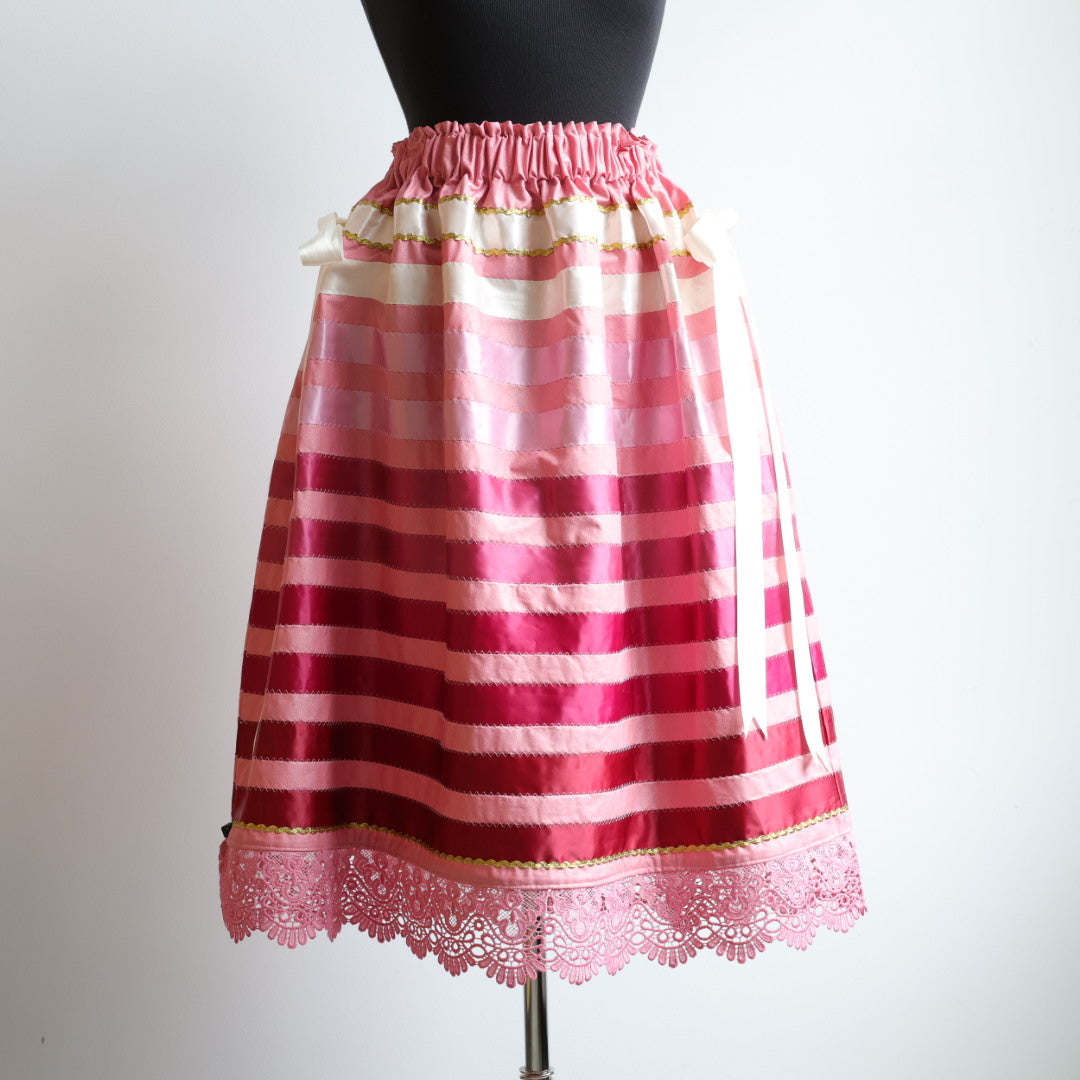 Handmade by Emily Pink Lace Trim Ribbon Skirt