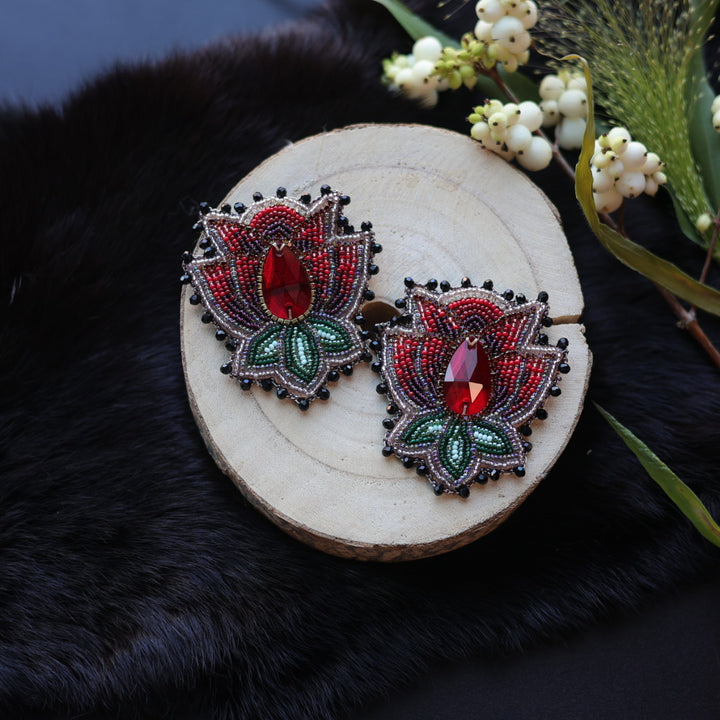 Ironstar Co. Crystal Blossom Beaded Earrings