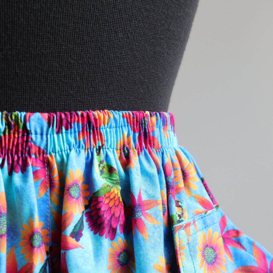 Margaret R. Blue & Pink Ribbon Skirt