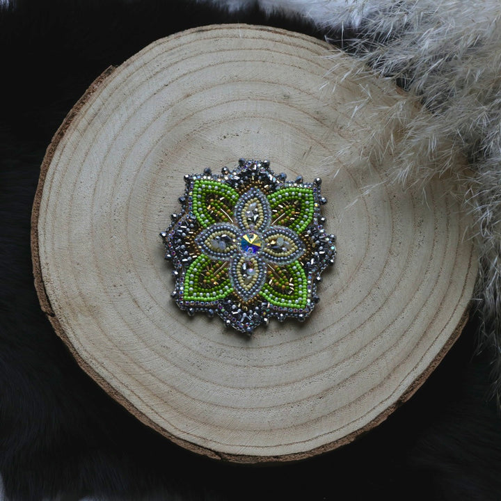 Ironstar Co. Crystal Bloom Premium Beaded Brooch