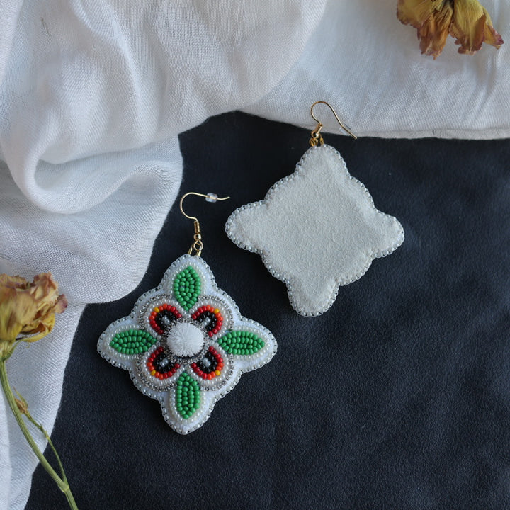 Beth Rose Designs Jade Collection Fire Floral Earrings