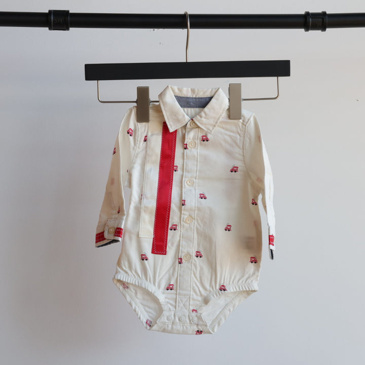 Vi's CREE-ations Trains Infant Ribbon Onesie