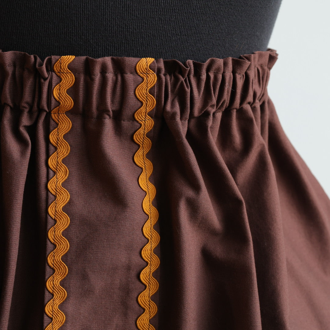 Vi's CREE-ations Brown Button Panel Ribbon Skirt