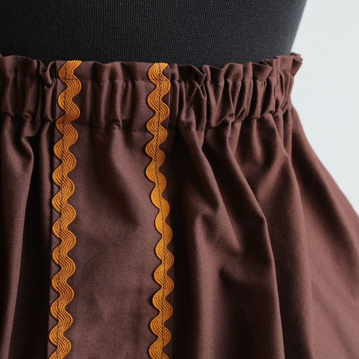 Vi's CREE-ations Brown Button Panel Ribbon Skirt