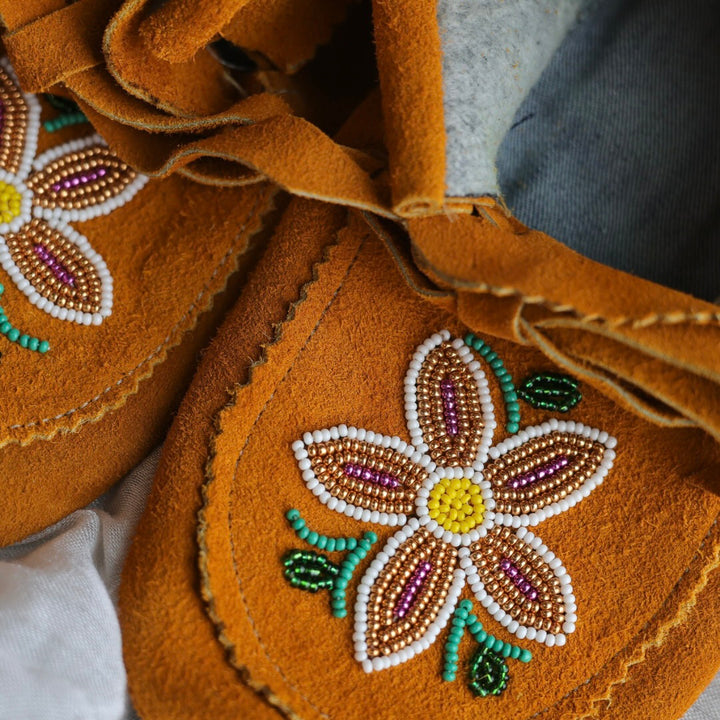 Sandra L. Women's 7 Beaded Floral Handmade Moccasins