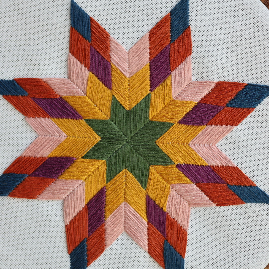Janene A. Autumnal Lone Star Quilt Embroidery Hoops