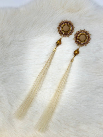 Beth Rose Designs Nude Sparkle Horse Hair Earrings