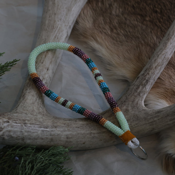 Keegan W. Striped Beaded Wrist Lanyard