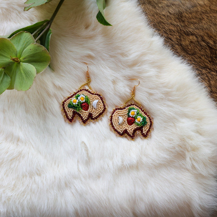 Mercedes G. Strawberry Bison Drop Earrings