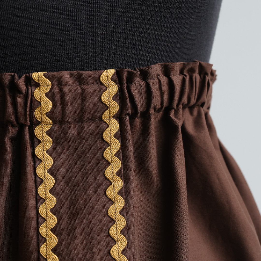 Vi's CREE-ations Brown Button Panel Ribbon Skirt