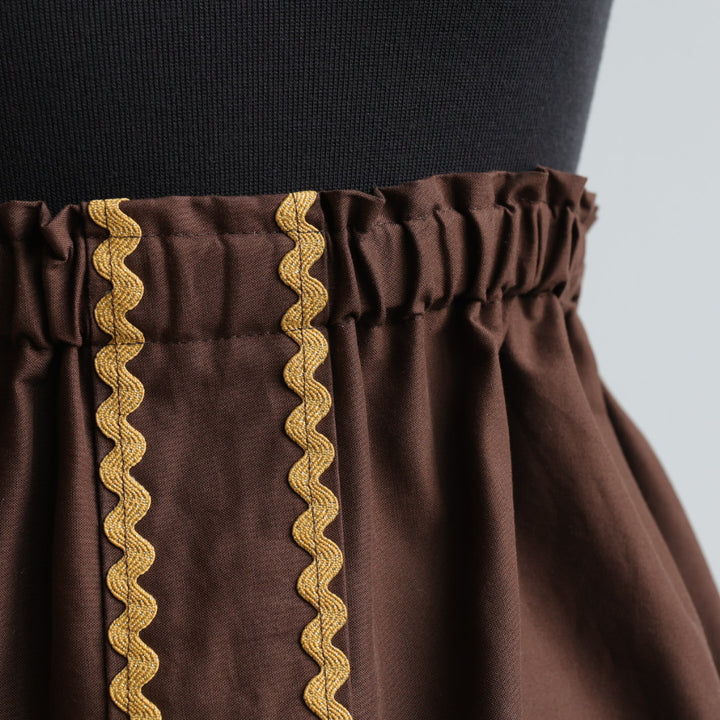 Vi's CREE-ations Brown Button Panel Ribbon Skirt