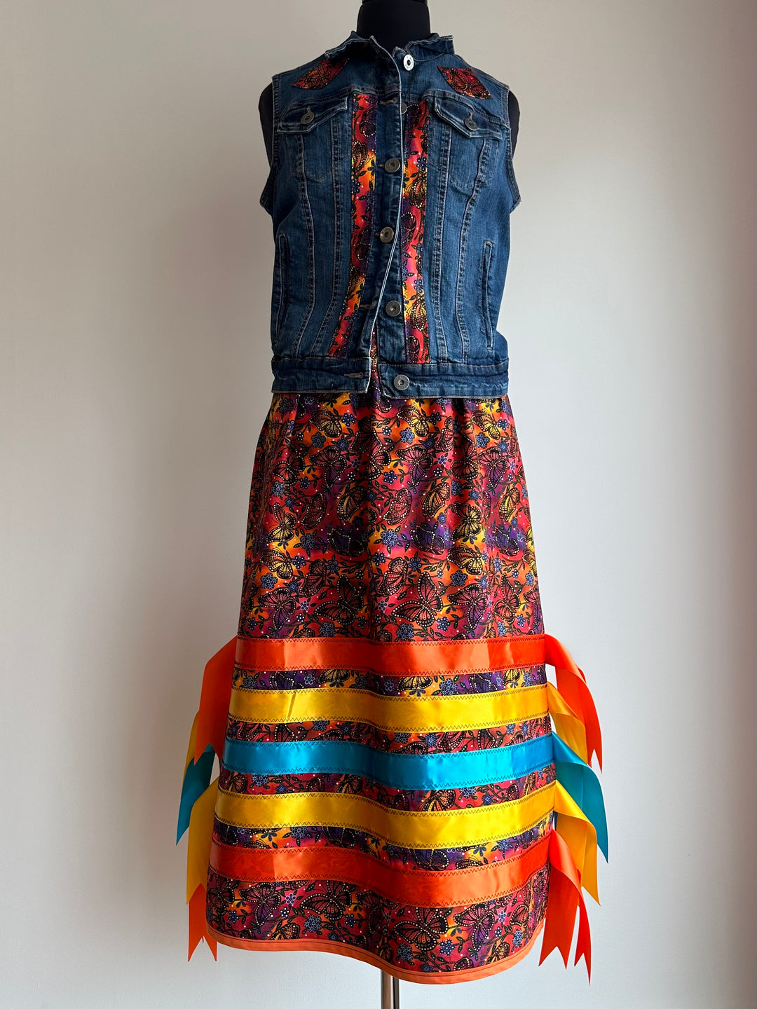 Vi's CREE-ations Women's Ribbon Skirt & Denim Set