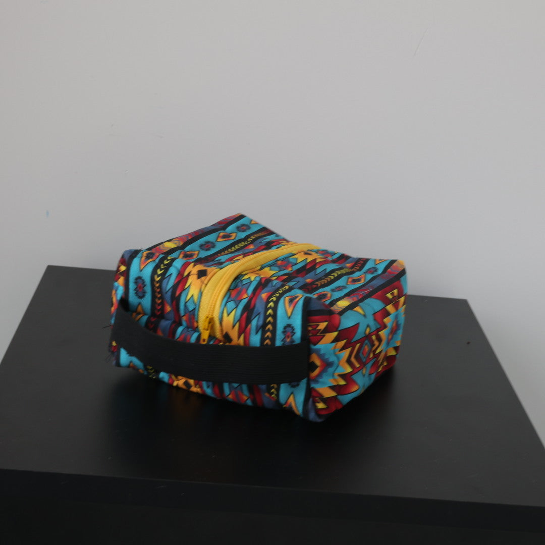 Phoenyx Designs Teal Geometric Cosmetic Bag