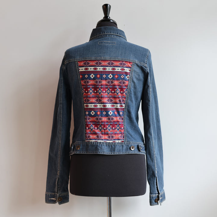 Phoenyx Design Burgundy Southwest Denim Jacket