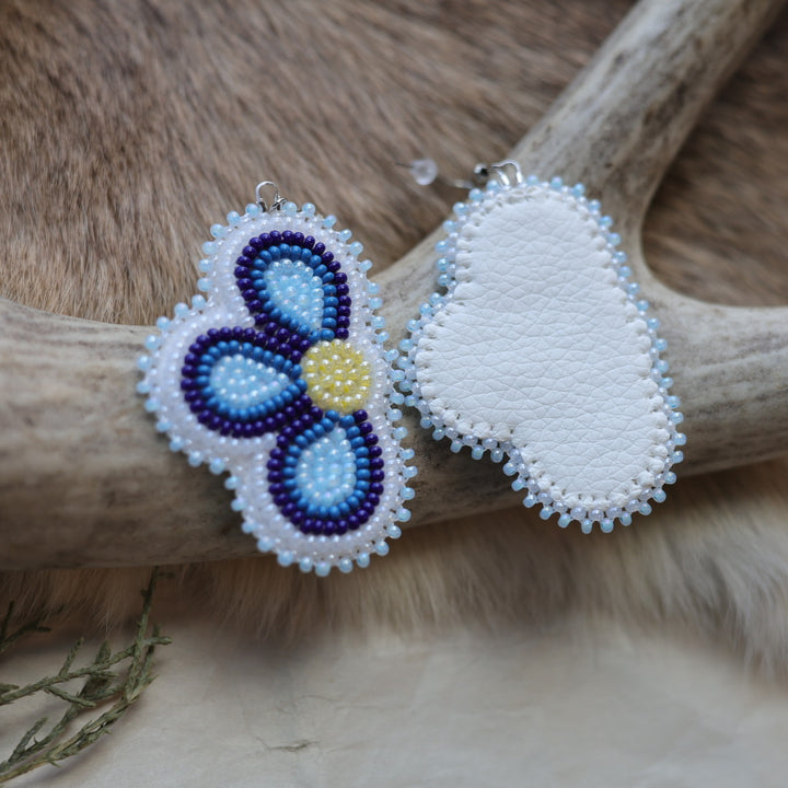 Keegan W. Beaded Small Half Floral Earrings